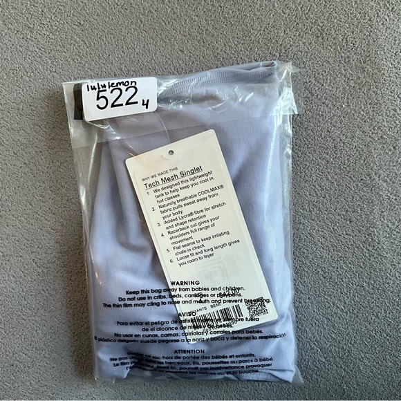 NWT Lululemon Tech Mesh Singlet Berry Mist W1AH7S Size 4 RARE - Picture 13 of 13